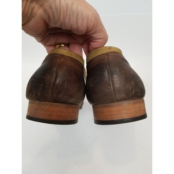 John Fluevog Mens Radio BLT Slip On Shoes Brown Leather Size 11 main image 6